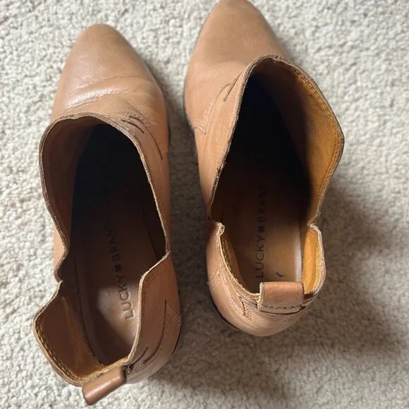 Lucky Brand *LK-Leymon LEATHER Bootie* Latte | GUC | Size 6.5 | Ankle Boot - Picture 8 of 13